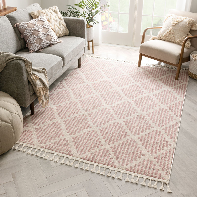Well Woven Geometric Blush Area Rug Wayfair